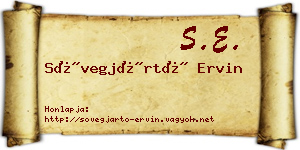 Sövegjártó Ervin névjegykártya